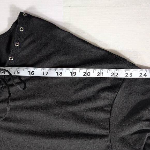 Shein Curve 0X Black Lace-Up Tunic Tee Women's Plus Large Soft Minimalist Top - Picture 5 of 10